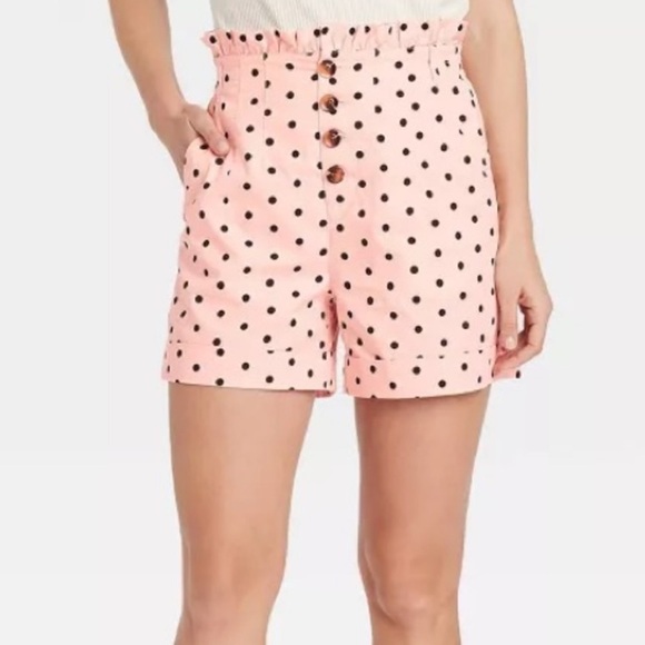 WHOWHATWEAR pink polka dot shorts - Picture 1 of 5